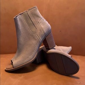Stucco Suede Perforated Majorca Peep Toms Bootie